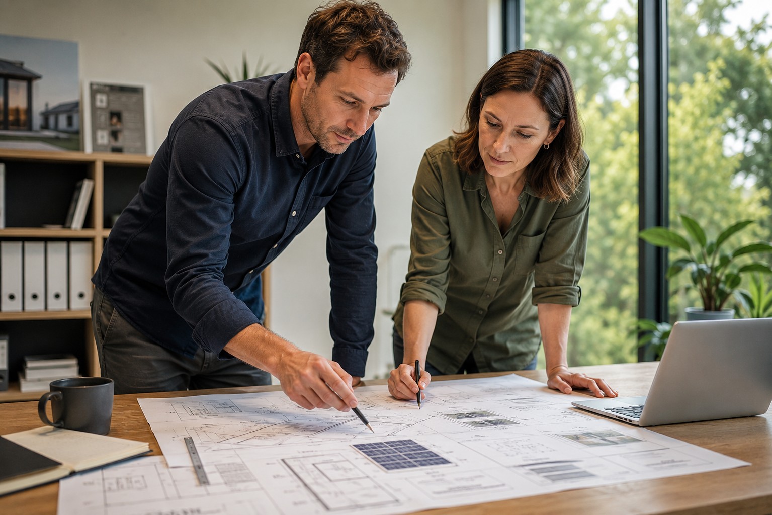 Renewable system design for construction projects