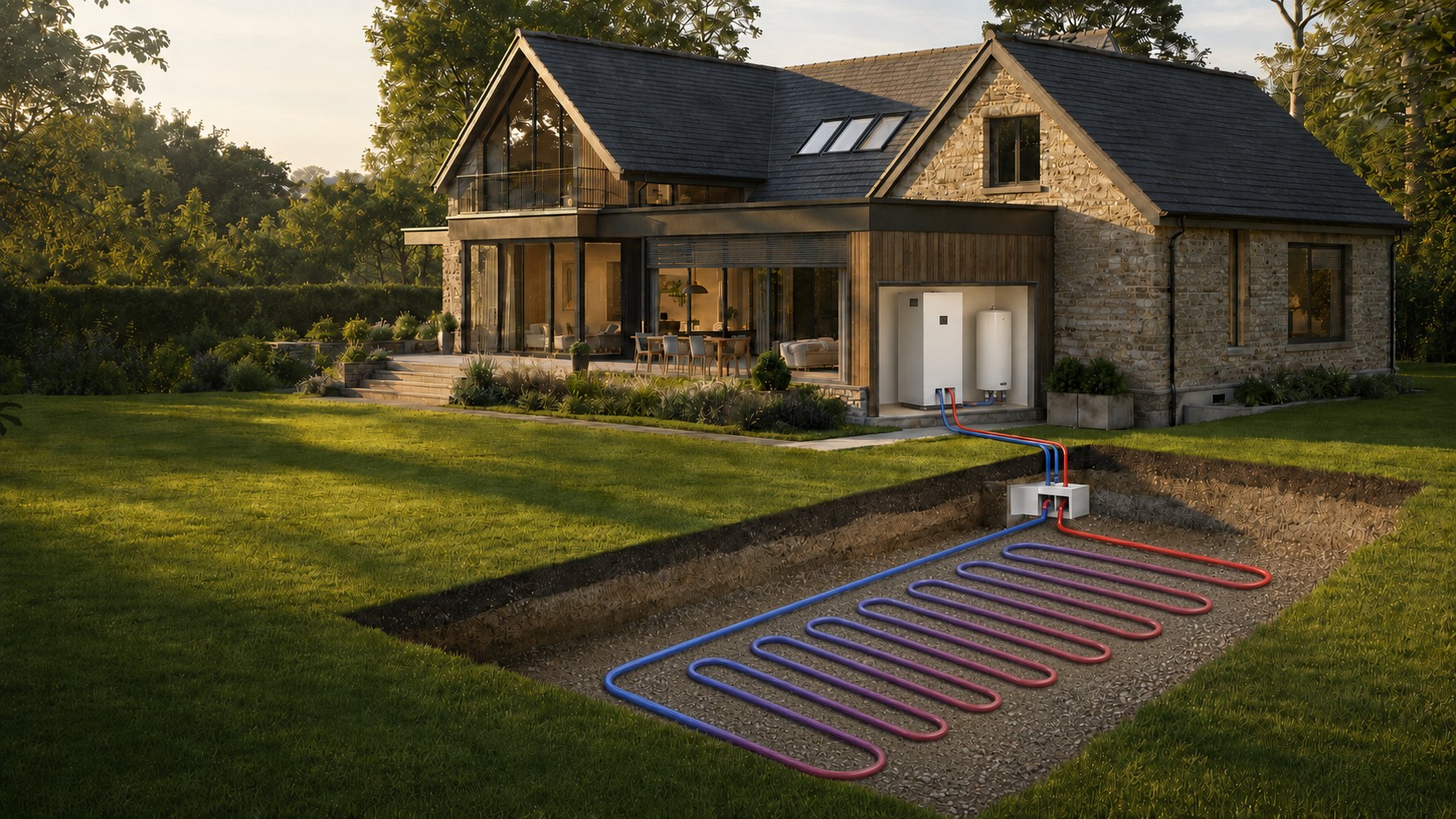 Ground source heat pump borehole installation